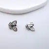 Fecho de Coração em Cobre Banhado a Ouro com Microincrustação de Zircônia Pulseira com Contas de Cristal Fecho de Ponta Acessórios para Joias DIY