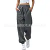 Amazon 2023 Calça Esportiva Solta de Cintura Alta Feminina Xadrez Cintura Alta Sem Cordão Calça Suéter Casual com Bolsos