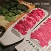 Restaurante de hot pot moderno estilo montanha, louça criativa, pratos com gelo seco para shabu-shabu de carne, travessa comercial de cogumelos e vegetais