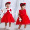 616 traje-vestido de bebé cumpleaños de luna llena niñas manga larga abrigo de encaje vestido de princesa vestido de boda para niños