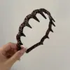 Diadema Elegante Estampado Leopardo Retro para Mujer, Nueva Diadema de Corona Alta Dentada para Uso Diario, Elegante Pinza para el Cabello