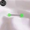 Anillo para Piercing de Lengua de Aleación de Titanio F136 Bola Luminosa Clavo de Lengua Clavo de Pezón Joyería Piercing G23 Venta al por Mayor Europea y Americana