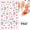 Nuevas pegatinas para uñas transfronterizas con diseño de flores de primavera, mariposas y conejos.
