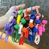 Chaveiro de halter transfronteiriço série esportes e fitness pingente de chave de silicone dopamina acessórios atacado de comércio exterior