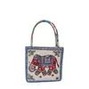 Estilo Étnico de Yunnan Nova Bolsa de Tecido de Areia Flor de Seda Dourada Bolsa de Mão Bolsa de Lona Bordada Feminina Casual Pequena Bolsa Bordado