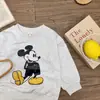 Suéter Infantil 2025 Primavera Coreano Novo Meninos e Meninas Suéter Estampado de Desenho Animado Bebê Casual Gola Redonda Pulôver