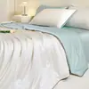 Colcha de Verano Lyocell Tencel, Colcha de Seda Helada Refrescante de Verano, Colcha de Aire Acondicionado Clase A, Colcha Delgada Lavable a Máquina Juego de Cuatro Piezas