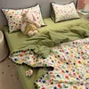 Juego de cuatro piezas de algodón puro INS modelo nuevo 2026 funda de edredón de gasa de doble capa 100% algodón, sábana, juego de ropa de cama de tres piezas para dormitorio de estudiante