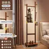 Perchero de Madera Maciza de Pie para Dormitorio Uso en Casa Color Nogal Madera de Caucho Multifuncional Con Ruedas Móvil Almacenamiento Perchero para Colgar Ropa