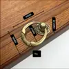 Manijas Antiguas Populares de Aleación de Zinc Estilo Chino para Puertas y Cajones de Gabinetes, Manijas de Bronce Electrochapado de Agujero Único/Doble para Gabinetes de Muebles en Stock