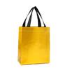 Bolsa de mano no tejida de color sólido aluminizada laminada con láser transfronteriza al por mayor bolsa de regalo bolsa de compras