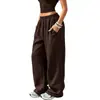 Pantalones deportivos casuales de pierna ancha para mujer, europeos y americanos, para deportes, fitness y trotar, pantalones largos holgados de cintura alta para otoño