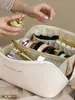 Bolsa de Almofada de PU Personalizada para Atacado, Bolsa de Maquiagem de Grande Capacidade, Necessaire de Couro Multiuso, Estilo de Luxo Leve