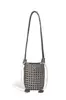 Bolso Cruzado de Mujer Único y Elegante con Nudo de Molino Calado Tejido con Cierre de Cordón, Bolso Cubo, Estilo Vacacional, Versátil Casual