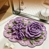 Alfombra de piso absorbente antideslizante vintage con diseño floral para baño, tapete de secado rápido para entrada de baño y WC, felpudo engrosado