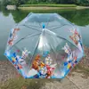 Paraguas Transparente con Temática de Gatos Lindos para Niños de Preescolar de 2 a 7 Años, Paraguas Largo Ligero con Dibujos Animados del Bosque para Niños al por Mayor