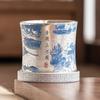 Copa Maestra de Plata Dorada 999 del Fabricante, Copa Giratoria Escena del Río Qingming, Juego de Té de Lujo Accesible, Taza de Té Kung Fu, Regalo de Souvenir