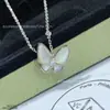 Collar Mariposa Full Diamond de Oro Blanco Oro Rosa Oro Turquesa Madreperla Blanca Zafiro Rosa Amarillo Cadena Clavícula Diamante
