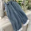 Jeans Estilo Coreano para Niñas Primavera 2026 Pantalones de Mezclilla Linterna con Encaje Pantalones Largos para Bebé Jeans Rectos para Niñas