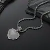 Colgante de Corazón de Plata 925 Hip Hop Europeo y Americano Joyería de Comercio Exterior Rap Completo Zirconio Encaje Corazón Colgante S925