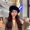 Boina de otoño e invierno para mujer estilo coreano moda que hace que la cara se vea pequeña sombrero de felpa estilo japonés que combina con todo circunferencia de cabeza grande boina de pintor Beilei moda