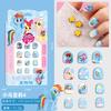 Calcomanías para Uñas de Niños Piezas de Manicura Pony Polly Usables 3D Cortas Uñas Postizas para Niños Removibles