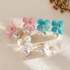 Brincos de Tarraxa Flor de Agulha Europeus e Americanos Transfronteiriços com Pérola Doce Fresco Moderno Brincos Leve Luxo Toque de Alta Qualidade Ornamentos de Orelha para Mulheres Atacado