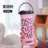 Nuevo Lindo Vaso Termo de Acero Inoxidable, Vaso Portátil con Pajita para Exteriores, Vaso para Coche, Vaso para Coche, Logotipo de Regalo con Letras Impresas