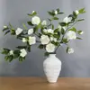 Camelia Artificial Camelia de Tallo Largo Flor de Seda Decoración del Hogar Diseño de Sala de Muestras Floral Seda de Alta Gama Gardenia