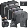 Conjunto de Bolsas de Armazenamento para Viagem Transfronteiriça com Sete ou Oito Peças, Bolsa de Armazenamento para Viagem de Negócios, Bolsa de Armazenamento de Grande Capacidade, Conjunto de Armazenamento à Prova d'Água