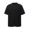 Camiseta de Manga Corta con Pliegues Tridimensionales y Remaches Estilo Americano para Hombre, Verano Holgada Versátil High-Street Camiseta de Cuello Redondo