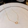 Collar de lujo ligero de Corea del Sur con incrustaciones de diamantes, con una hermosa flor, estilo nicho, con personalidad, cadena de clavícula de moda, collar sencillo y dulce con forma de corazón para niña.