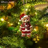 Colgante de Oso Navideño Adorno Acrílico 2D Decoración de Árbol de Navidad Transfronteriza Amazon Colgante de Regalo