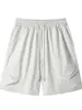 Pantalones Cortos de Trabajo Finos de Verano con Puntada Plisada, Frescos y de Secado Rápido, Pantalones Cortos Casuales Holgados de Cinco Puntos para Hombre para Exteriores y Playa