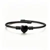 Pulseira de cabo de aço em formato de coração em estoque do fabricante, bracelete de aço titânio para mulheres, não desbota, joias da moda e simples em formato de coração para atacado