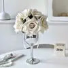 Rosas Artificiais, Arranjos de Flores de Mesa de Jantar de Luxo Leve de Alta Qualidade, Enfeites Decorativos, Flores Artificiais, Buquês, Arranjos Florais, Entrega Transfronteiriça