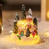 Casa de jengibre de resina navideña, casa pequeña, Papá Noel, muñeco de nieve, micropaisaje, adornos de resina, decoraciones navideñas, adornos