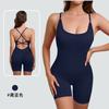 Traje de yoga europeo y americano de una pieza con almohadilla en el pecho desmontable espalda cruzada transpirable ocio deportes modelador de cuerpo mono