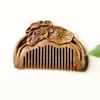 Peine de Sándalo Verde Estilo Retro Loto Tallado Mini Portátil Peine para el Cabello Regalo de Vacaciones Soporte Grabado Enviar Novia