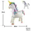 Novo carrinho de caminhada com rodas animal filme de alumínio balão desenho animado em pé imitação corda brinquedo real feira noturna praça atacado