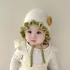 Gorro Nuevo de Invierno para Bebé Cálido Casual para Bebé Rojo Elegante de Moda Popular Tejido con Protección para Orejas Niños
