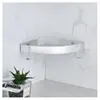 Estante de Almacenamiento Triangular Azul de Doble Capa de Aluminio Espacial Montado en Pared Sin Perforaciones Estante de Almacenamiento para Esquina de Baño Inodoro