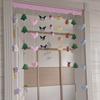 Cortina de puerta con diseño festivo para colgar en la puerta, decoración navideña para el hogar, comercial, habitación infantil, dormitorio, cortina divisoria con dibujos animados
