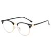 Gafas de Metal Retro Cuadradas de Medio Marco Anti Luz Azul para Hombre de Rain, Montura Simple y Ultraligera para Miopía