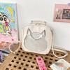 Bolsa transparente para pines de gatito lindo japonés, bolsa para bebé cruzada portátil casual coreana, mini mochila de PU
