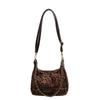 Bolsa tote vintage leopardo feminina 2024 outono e inverno nova moda grande capacidade xadrez bolsa de ombro texturizada bolsa crossbody na moda