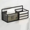 Caja de papel higiénico, portarrollos de baño impermeable sin taladro, caja de almacenamiento de pared para papel higiénico