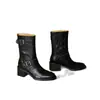 Artículo popular de lujo ligero ¡ganga de zapatos de Chengdu! Estilo británico hebilla piel de oveja de primera capa tacón grueso 5.5cm temperamento versátil botas de mujer