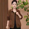 Chaqueta de Otoño 2026 Nueva de Corte Holgado con Cuello, Elegante Camisa para Mujeres de Mediana Edad, Abrigo para Madres, Estilo de Transmisión en Vivo