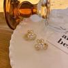 Brincos Elegantes Retrô de Costura de Diamante de Luxo Leve Novo Design Simples Estilo Hong Kong Exagerado S925 Brincos de Agulha de Prata